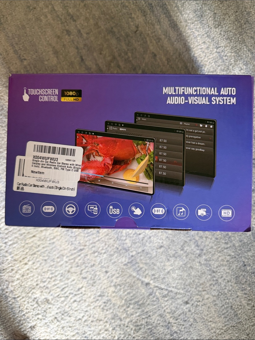 Multifunctional Black Auto Audio-Visual Touchscreen System - Picture 2 of 2